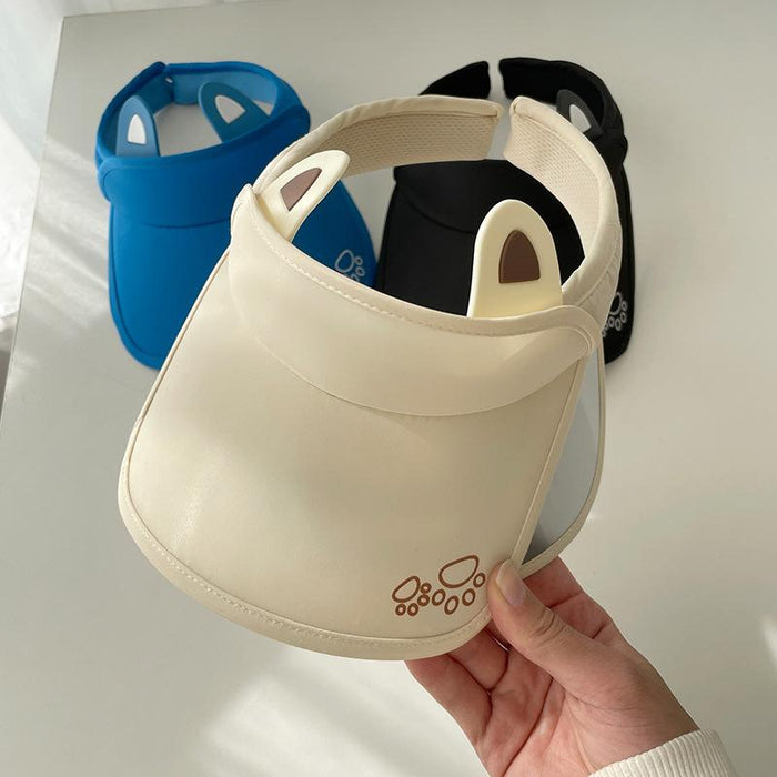 Summer Cute Cat Ears Children‘s Wide Brim Sun Hat