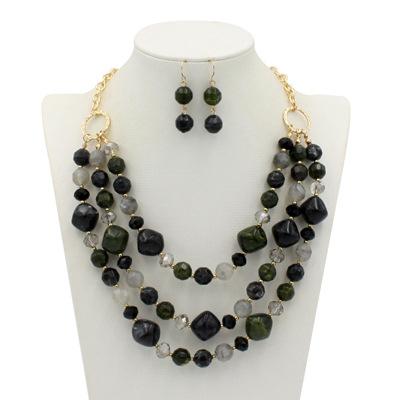 Women's jewelry exaggerated resin multi-layer Necklace accessories