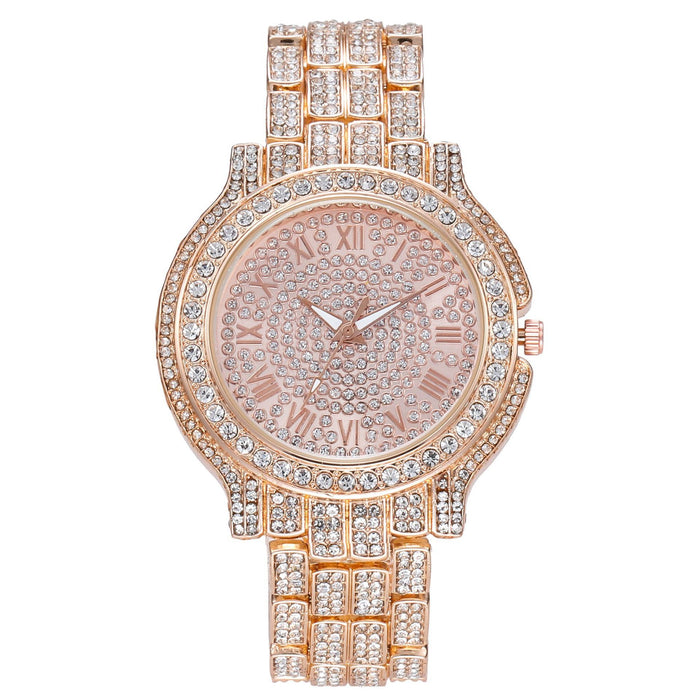 Women Watch Rhinestone Steel Quartz Fashion Wristwatch LLZ13876