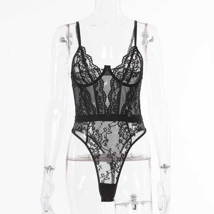 Sexy Lace Lingerie Women Base Layer Underwear Bodysuit