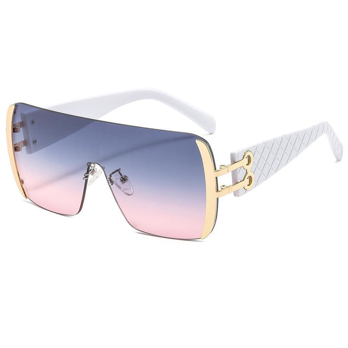 Metal conjoined Sunglasses gradient UV protection
