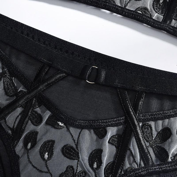 Lace Embroidered Underwear Sexy Underwire Lingerie Set