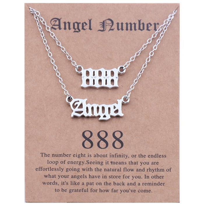 New Angel Lucky Number Necklace Set With Card