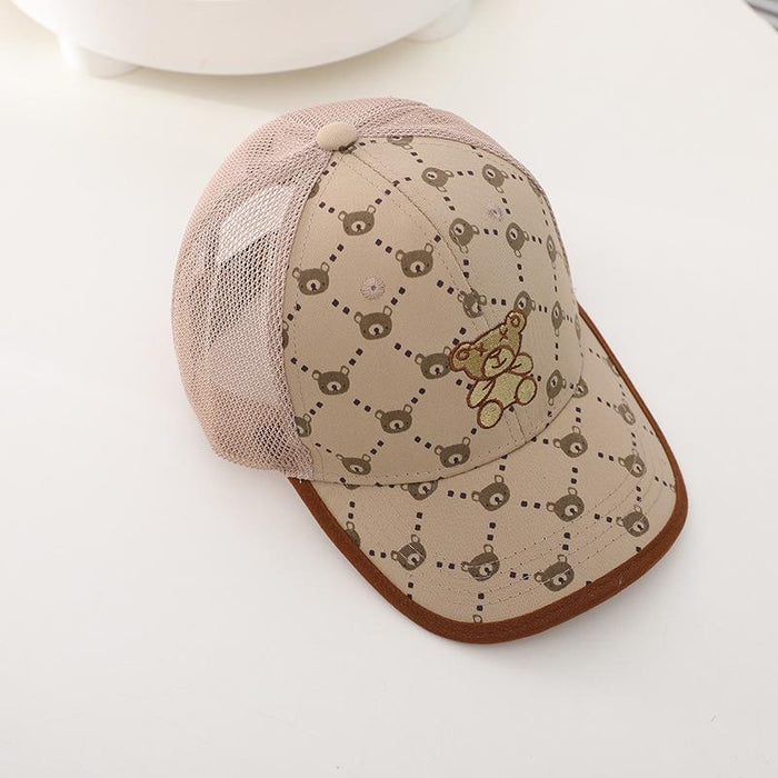 Summer Children's Gypsophila Bear Hip Hop Sunshade Mesh Cap