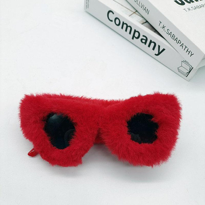 Performance Decorative Red Plush Sunglasses Funny Hats