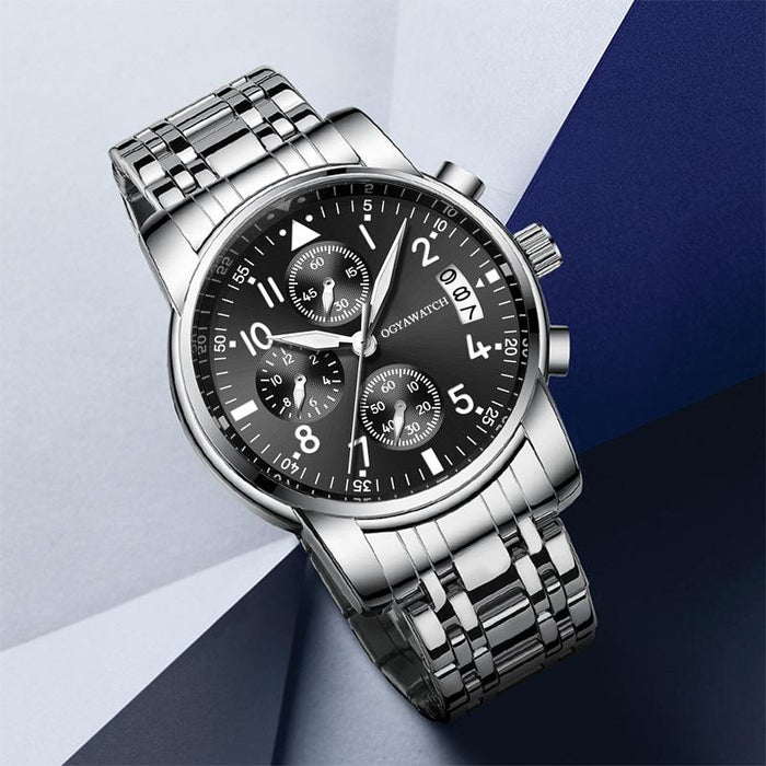 New Business Watch Retro Design Steel Band Quartz Wristwatch