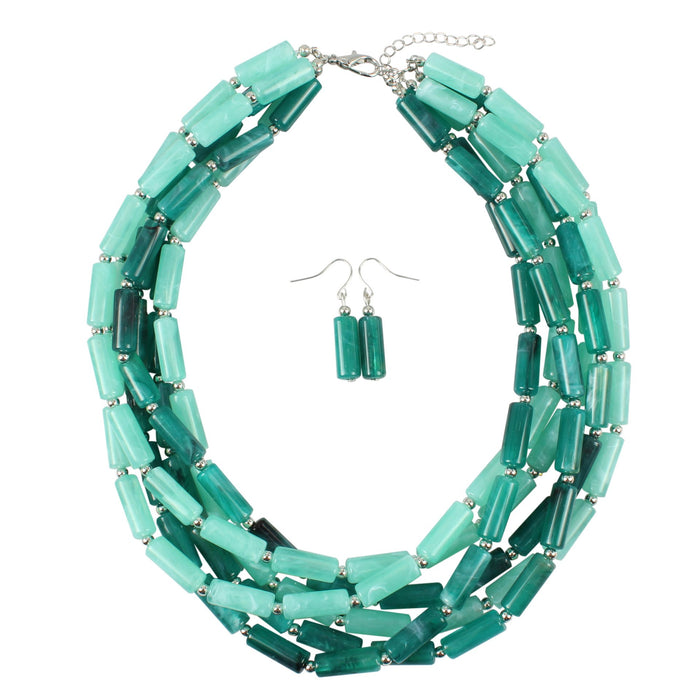 Female Jewelry Two-color Cylindrical Necklace