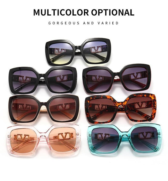 Box fashion sunglasses large frame sunglasses