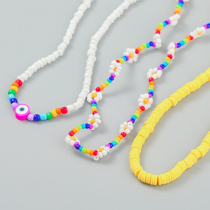 Boho Clavicle Chain Floral Handwoven Bead Necklace