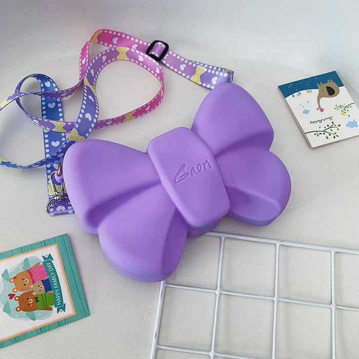 Children Silicone Coin Purse Cute Bow Girl Shoulder Bag