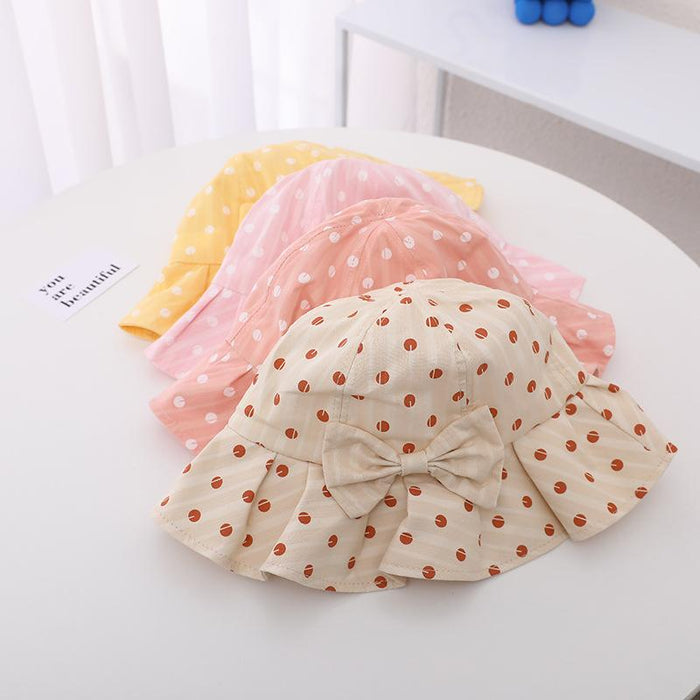 Cute Polka Dot Bow Children's Sun Hat