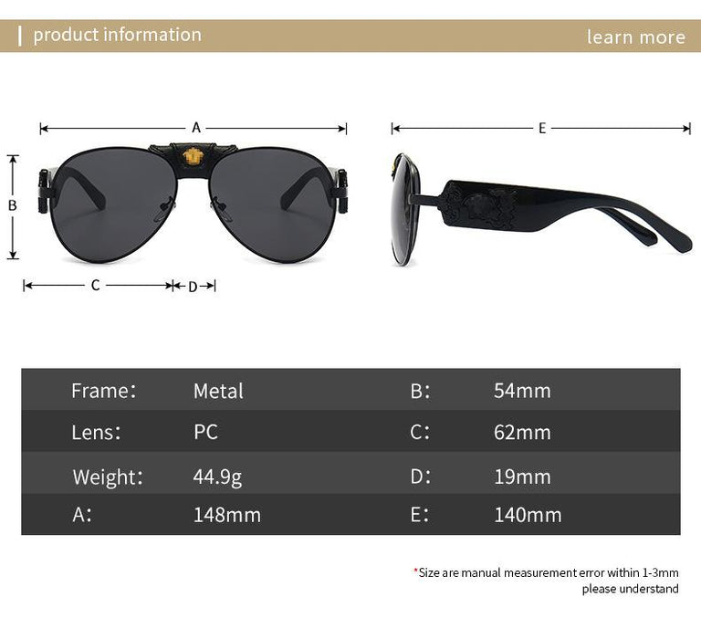 Retro men's and women's Metal Sunglasses