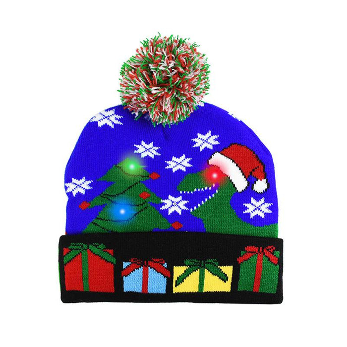 LED Christmas Beanie Christmas Light Up Knitted Hat