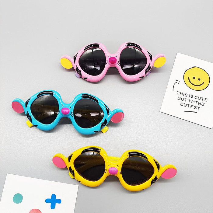 Children Cartoon Funny Little Tiger Folding Sunglasses