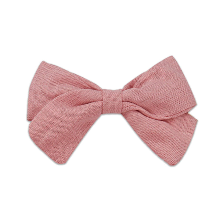 Slub cotton and linen bow hairpin