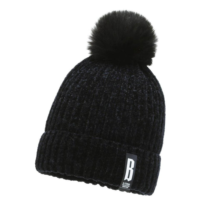 Winter Hats for Woman Thicker Beanies Chenille Ball Knitted Cap