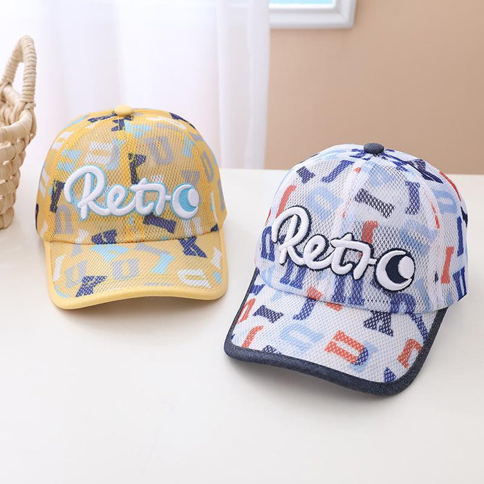 Summer 3D Embroidery English Alphabet Children's Mesh Hat