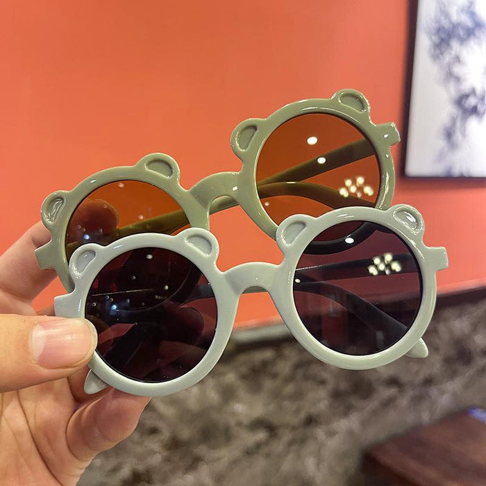 Children's round frame bear sunglasses and sunglasses