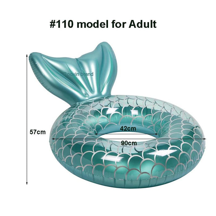 Mermaid with backrest swimming pool inflatable swimming ring