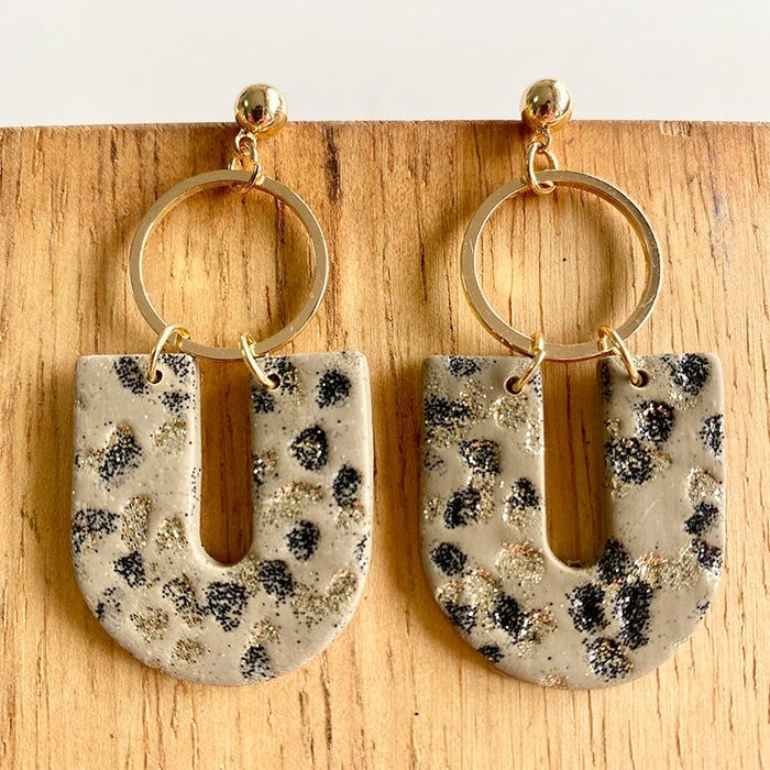 Creative Leopard Pattern Polymer Clay Earrings