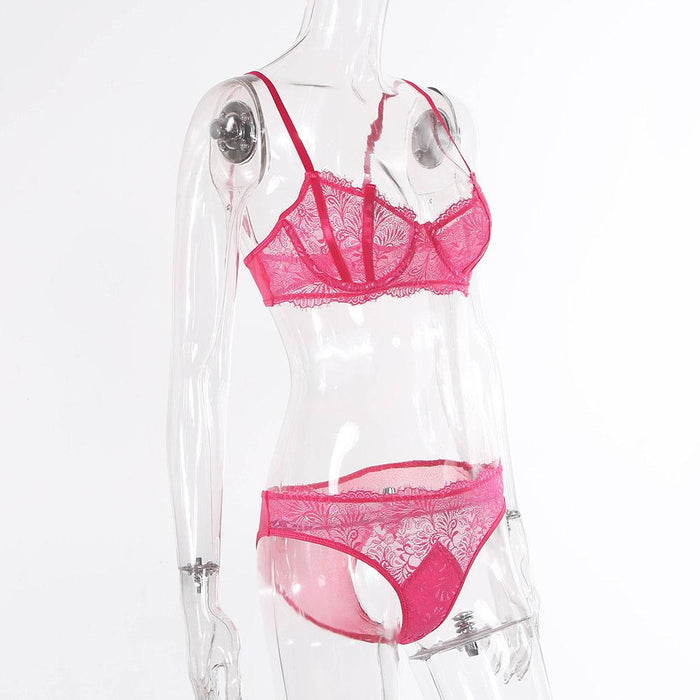 Women Fashion Lace Stitching Underwear Sexy Lingerie Set
