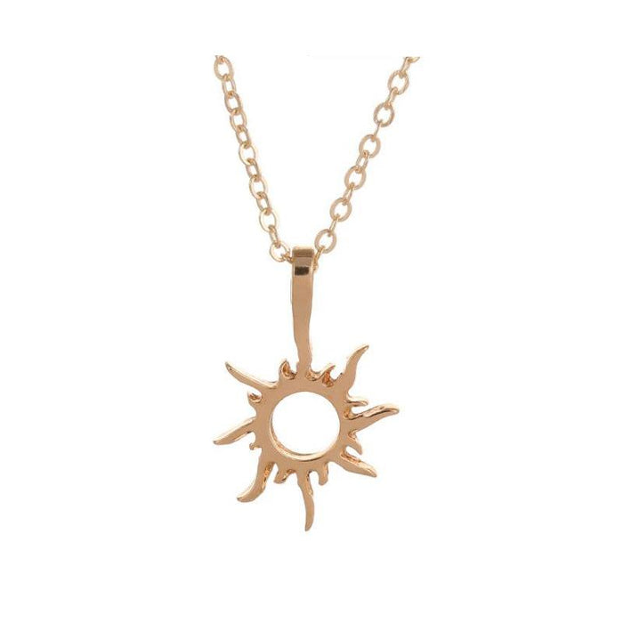 Golden Sun God Necklace Light Pendant Card Clavicle Chain