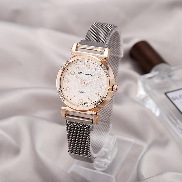 New Stainless Steel Women Wristwatch Quartz Fashion Casual Clock LLZ22229