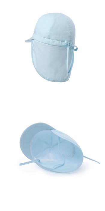 Thin Light Blue Ruffled Outdoor Sunscreen Children's Shawl Hat