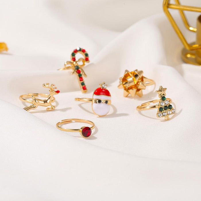 6Pcs/set Christmas Opening Ring