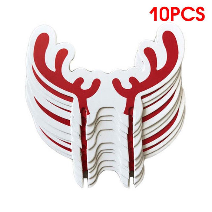 10pcs Wine Cup Card Christmas Decor Santa Hat Glass Decor