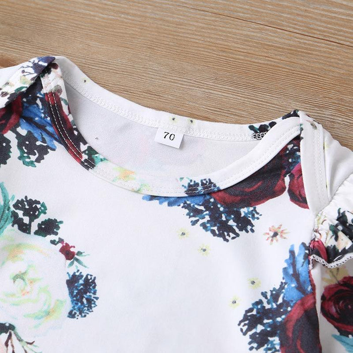 Baby Girl Skirt Set printed fashion suspender skirt two piece set