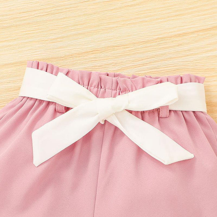 Summer Sweet Baby Suspender Shorts Suit