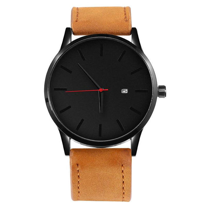 Men's Watches Fashion Leather Quartz Wristwatch