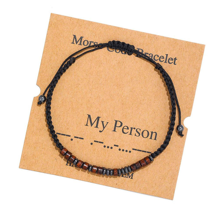 Morse Code Alphanumeric Woven Bracelet