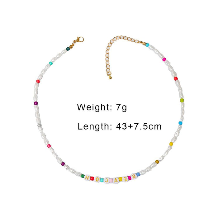 Women's Jewelry Ethnic Letter Contrast Necklace