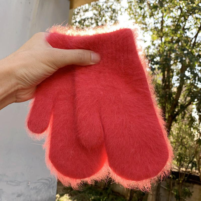 Female Elastic Full Fingers Gloves Cute Rabbit