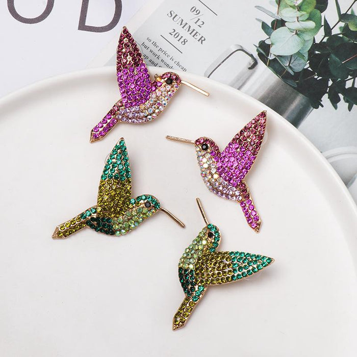 Personalized Women's Jewelry Bird Earrings Accessories Inlaid Rhinestone