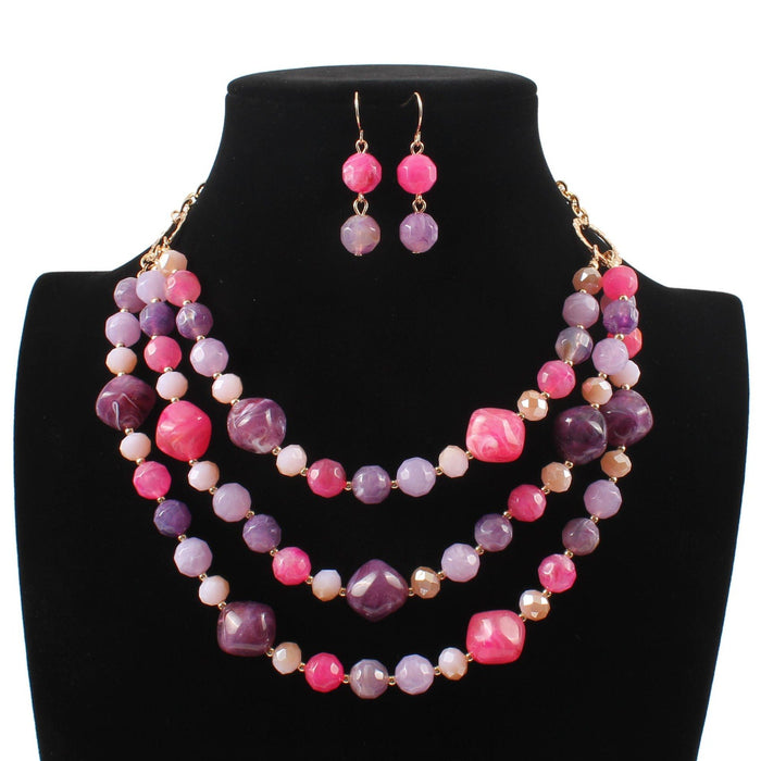 Women's jewelry exaggerated resin multi-layer Necklace accessories