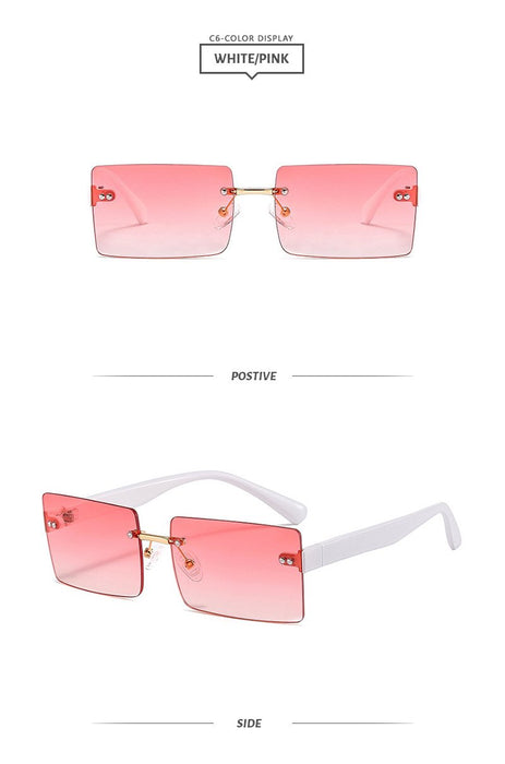 Square frameless colour candy Sunglasses