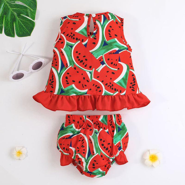 Baby Watermelon Pattern Vest Top and Briefs Set