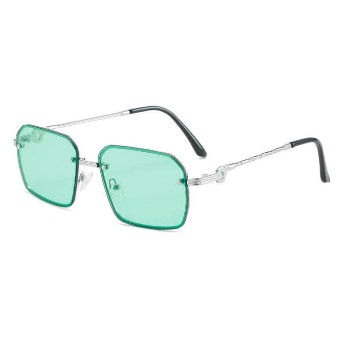 Square small frame Vintage Metal Sunglasses