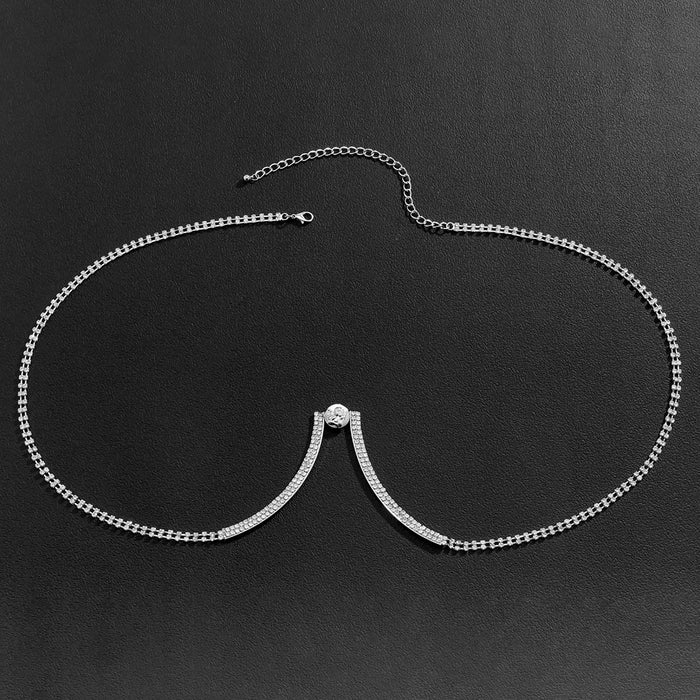 Geometric U-shaped Full Drill Sexy Chest Chain