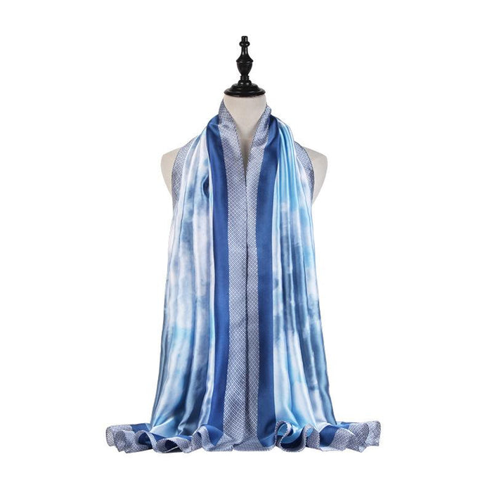 Tie Dyed and Printed New Satin Scarf Sunscreen Shawl