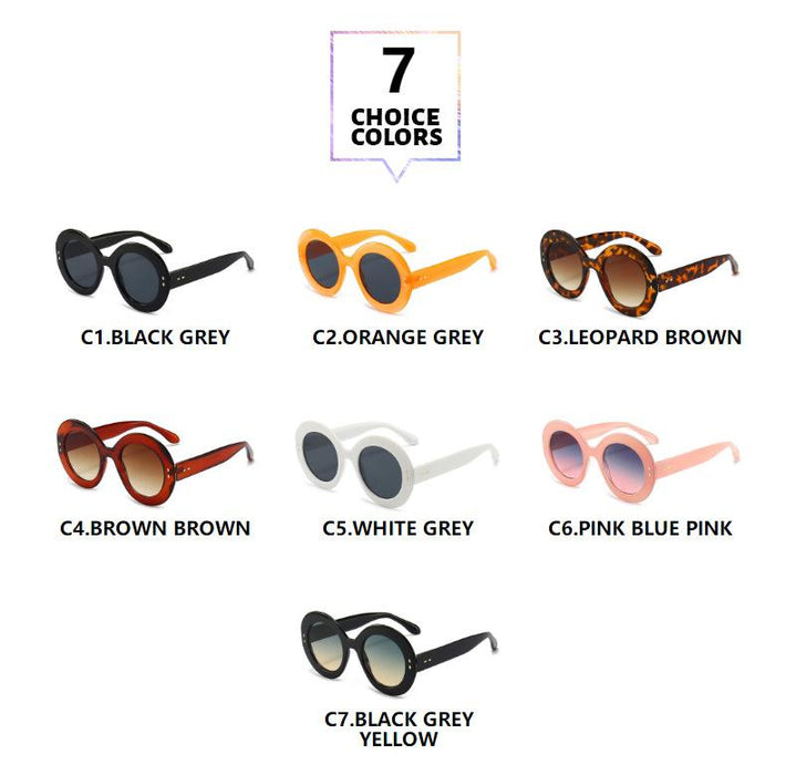Rice nail round frame sunglasses RETRO SUNGLASSES