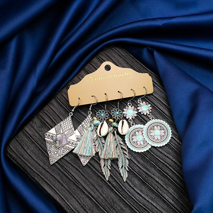 3 pairs/set Earrings Bohemian Style Jewelry X0X36208