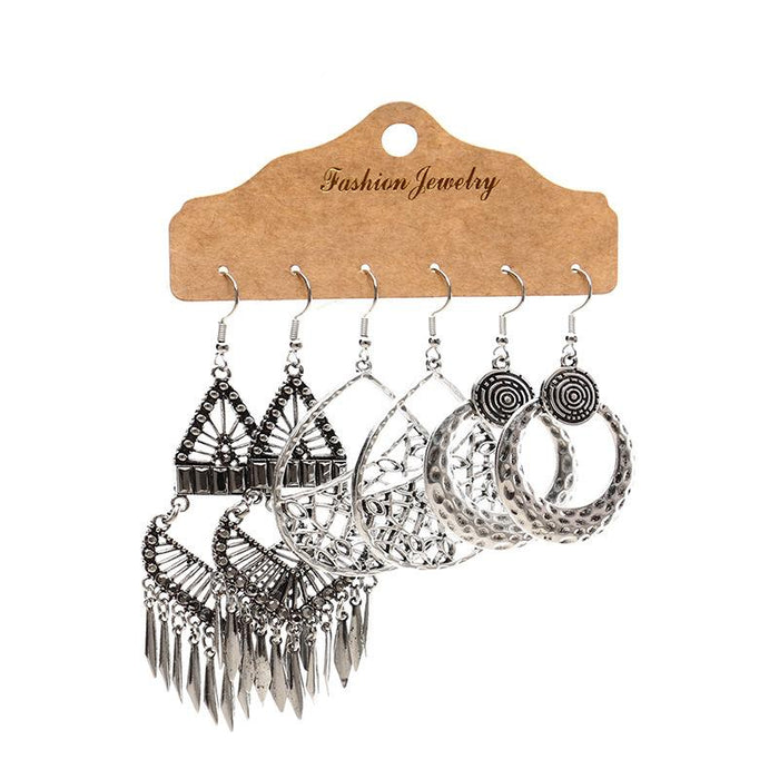 3 pairs/set Earrings Bohemian Style Jewelry X0X36203