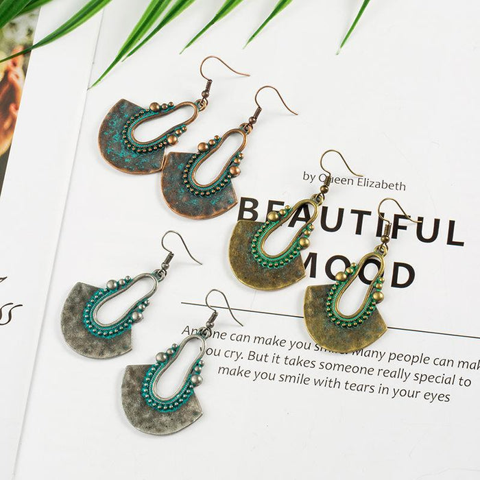 New Vintage Alloy Earrings Female Geometric Earrings