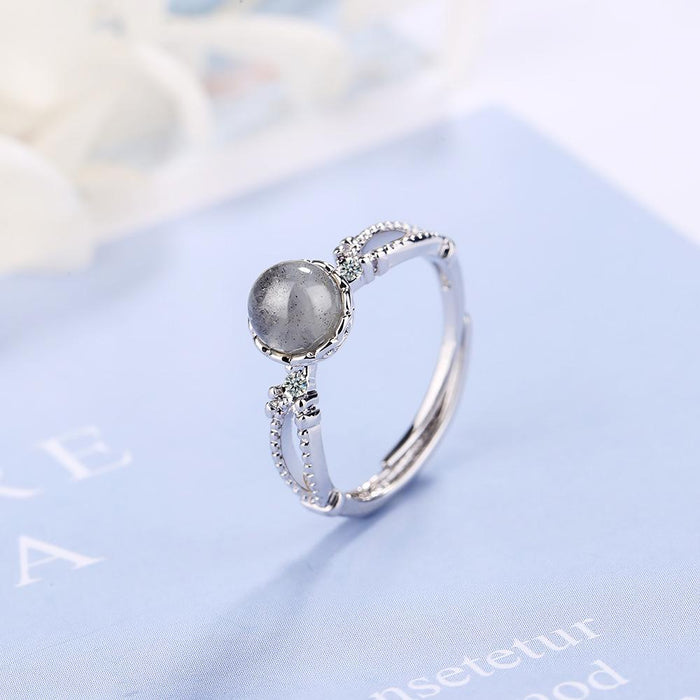 New Simple Literary Pink Open Ring