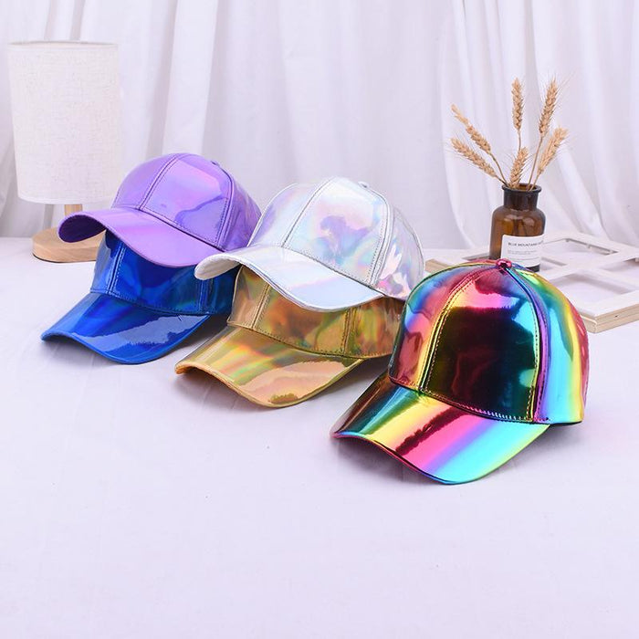 Summer Outdoor Sun Protection Laser Patent Leather Cap Baseball Cap