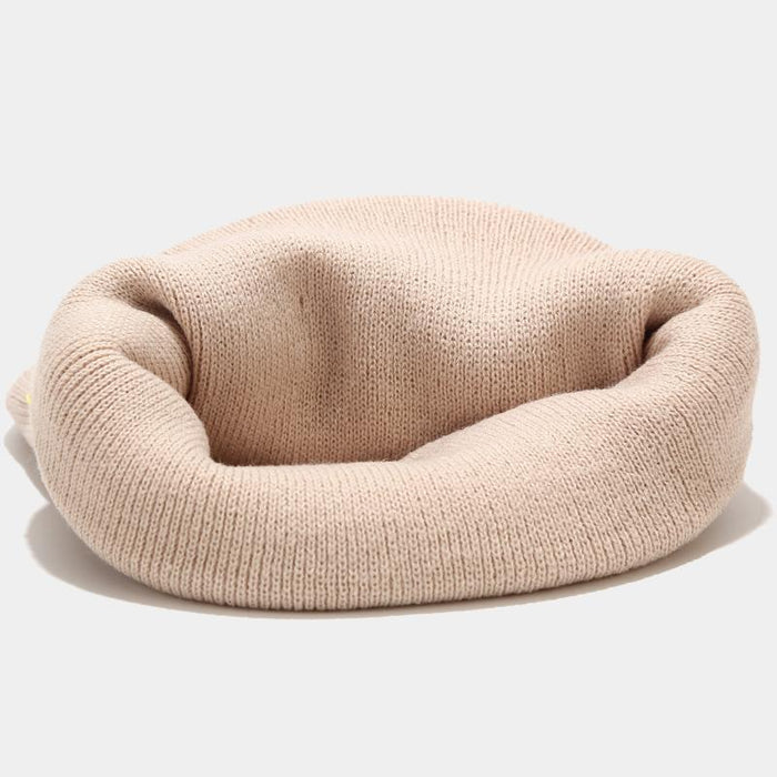 Knitted Beanies Hat Butterfly Embroidery Winter Warm Ski Hats